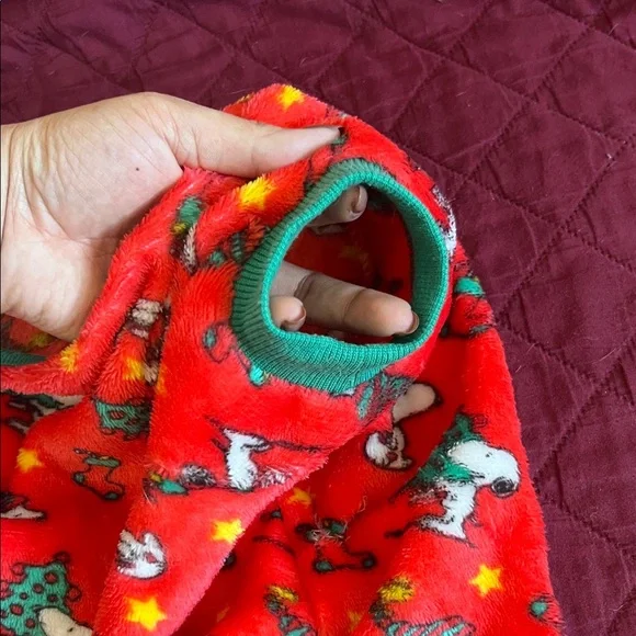 Peanuts Red and Green Holiday Snoopy Dog Pajamas - Picture 6 of 6